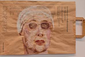 Margit Schuler, Eingetütet: Dual Use 3, Acryl a. Papier, 45x31,5cm